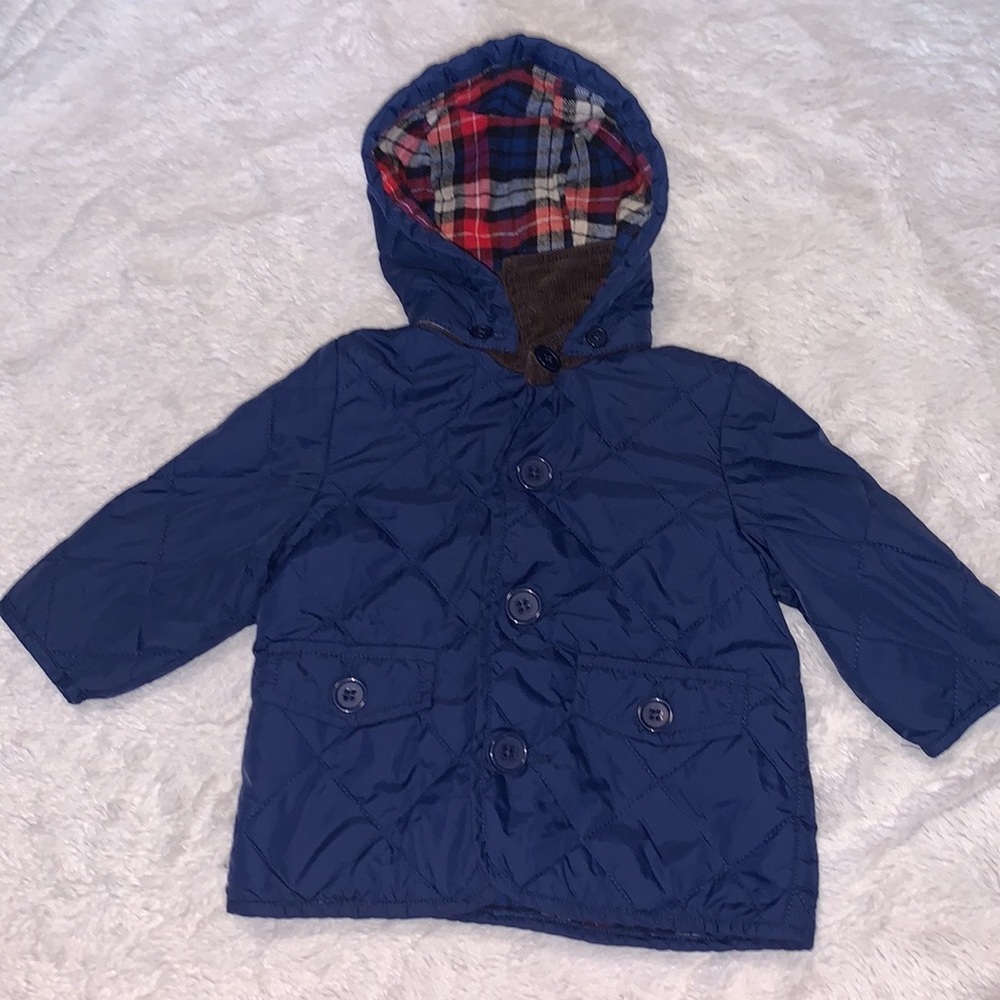 Joe fresh 3-6 month blue button up jacket